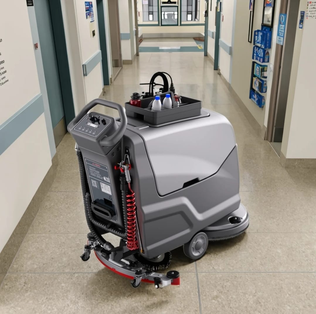 Commercial floor scrubber dryer