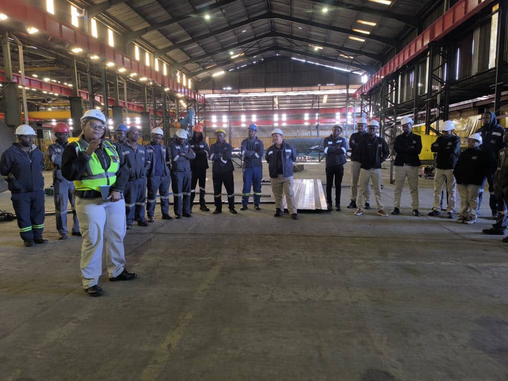 Safety briefing at an industrial site